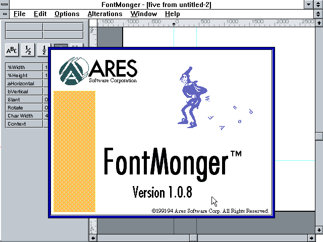 FontMonger 1.08 - Splash